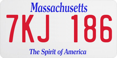 MA license plate 7KJ186