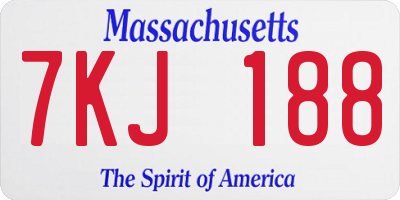 MA license plate 7KJ188