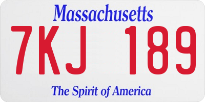 MA license plate 7KJ189