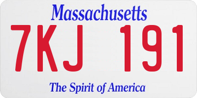 MA license plate 7KJ191