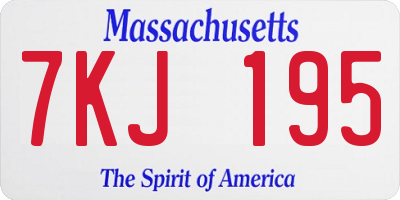 MA license plate 7KJ195