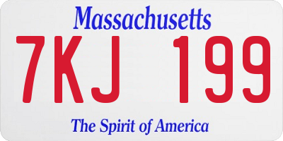 MA license plate 7KJ199