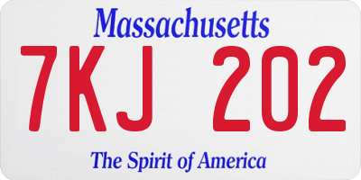 MA license plate 7KJ202