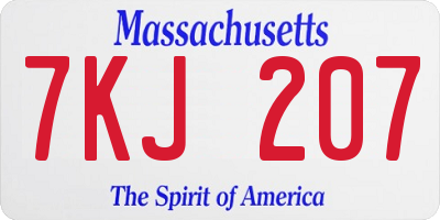 MA license plate 7KJ207