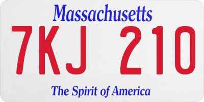 MA license plate 7KJ210