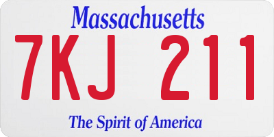 MA license plate 7KJ211