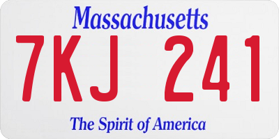 MA license plate 7KJ241