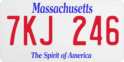 MA license plate 7KJ246