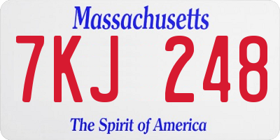 MA license plate 7KJ248