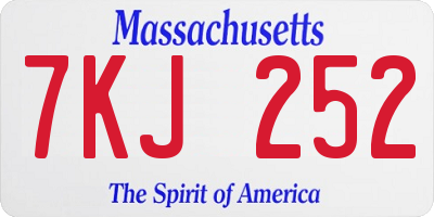 MA license plate 7KJ252