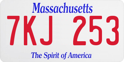 MA license plate 7KJ253