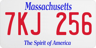 MA license plate 7KJ256