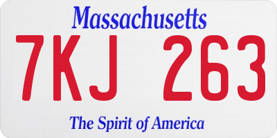MA license plate 7KJ263