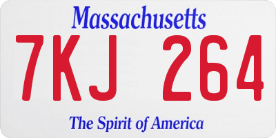 MA license plate 7KJ264