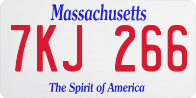 MA license plate 7KJ266