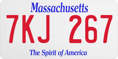 MA license plate 7KJ267