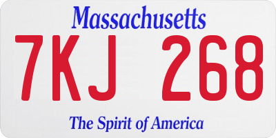 MA license plate 7KJ268