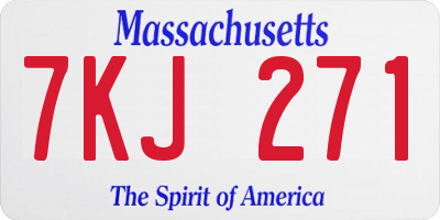 MA license plate 7KJ271