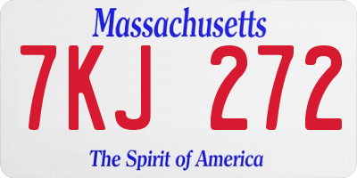 MA license plate 7KJ272