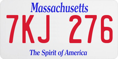 MA license plate 7KJ276