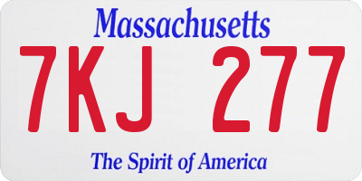 MA license plate 7KJ277