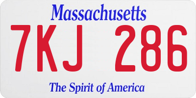MA license plate 7KJ286