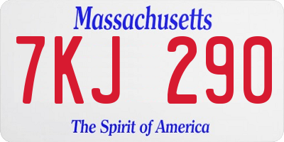 MA license plate 7KJ290