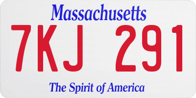 MA license plate 7KJ291