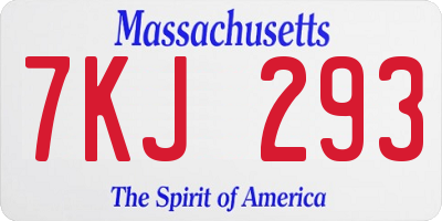 MA license plate 7KJ293