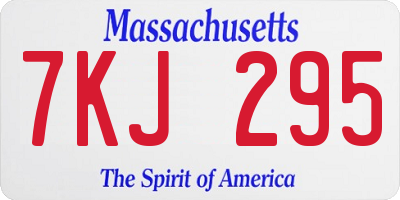 MA license plate 7KJ295