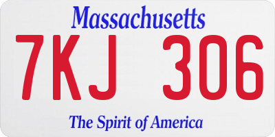 MA license plate 7KJ306