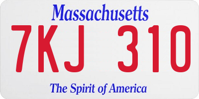 MA license plate 7KJ310