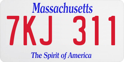 MA license plate 7KJ311