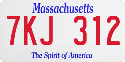 MA license plate 7KJ312