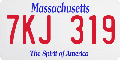 MA license plate 7KJ319