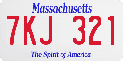 MA license plate 7KJ321