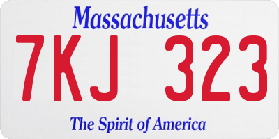 MA license plate 7KJ323