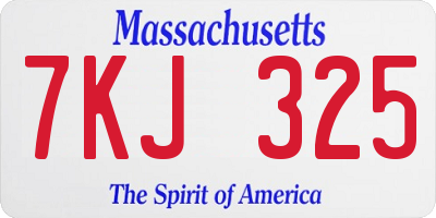 MA license plate 7KJ325