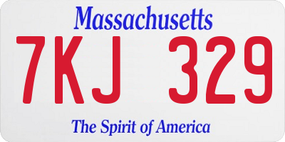 MA license plate 7KJ329