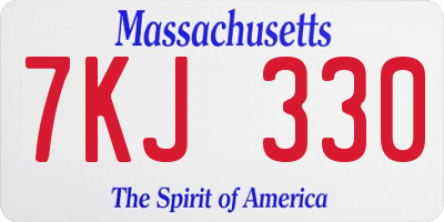 MA license plate 7KJ330