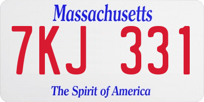 MA license plate 7KJ331