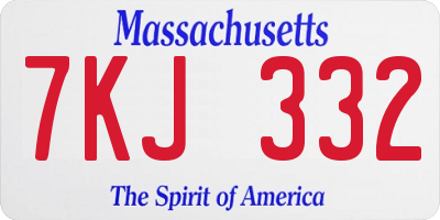 MA license plate 7KJ332