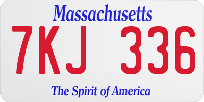 MA license plate 7KJ336