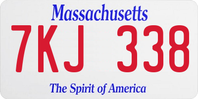 MA license plate 7KJ338