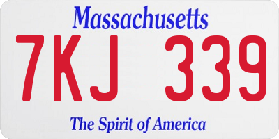 MA license plate 7KJ339