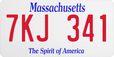 MA license plate 7KJ341
