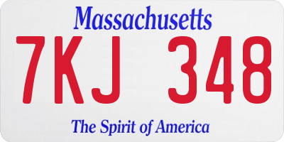 MA license plate 7KJ348