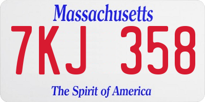 MA license plate 7KJ358