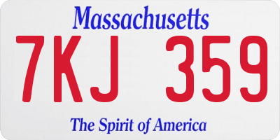 MA license plate 7KJ359
