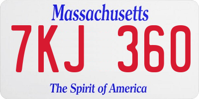 MA license plate 7KJ360